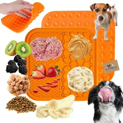 Produktbild von Leckmatte für Hund Katze Verlangsamung mit Saugnäpfen Leckerli Tablett