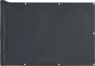 A flat lay of a dark gray balcony privacy screen.
