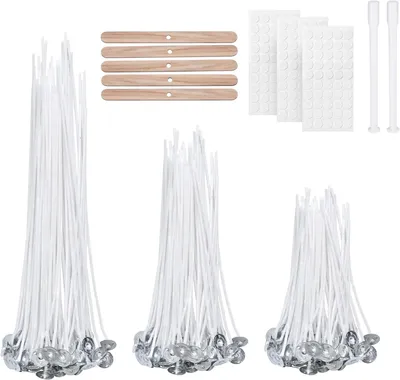 Imagen del producto de Mechas de algodón, 150 unidades, de 10/15/20 cm, biodegradables, para la fabricación de velas
