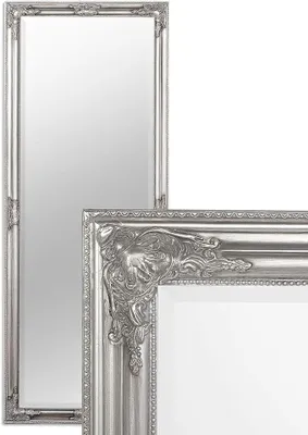 Immagine prodotto di Specchio da parete BESSA, 160x60 cm, argento, stile barocco antico, specchio elegante con cornice in legno