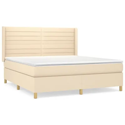 Produktbild von vidaXL Boxspringbett mit Matratze Creme 160x200 cm Stoff