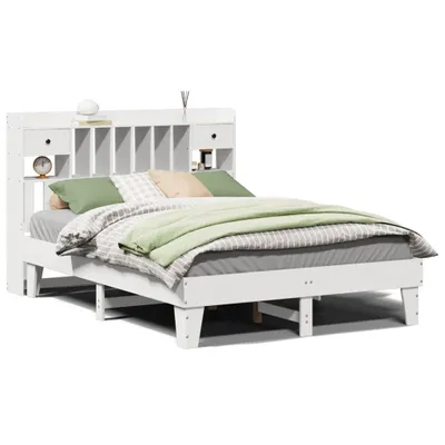 Produktbild von vidaXL Massivholzbett ohne Matratze Weiß 150x200 cm Kiefernholz