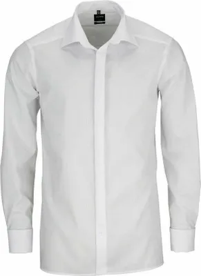 Produktbild von OLYMP Luxor modern fit overhemd, smoking overhemd, wit, gladde stof met Kent kraag
