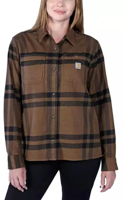 Zdjęcie produktu dla Carhartt Midweight Flannel L/S Plaid Shirt 105989, Farbe:carhartt brown heather, Größe:XL