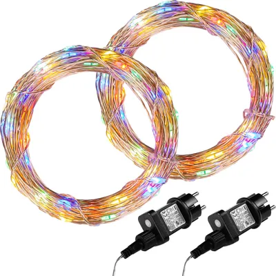 Zdjęcie produktu dla Zestaw 2 sztuk przewodów świetlnych - 50 LED, kolorowych