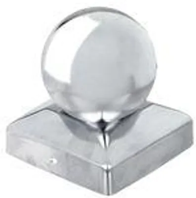 Immagine prodotto di Alberts 327095 Cappuccio per palo in legno, con testa sferica, acciaio inossidabile, 90 x 90 mm