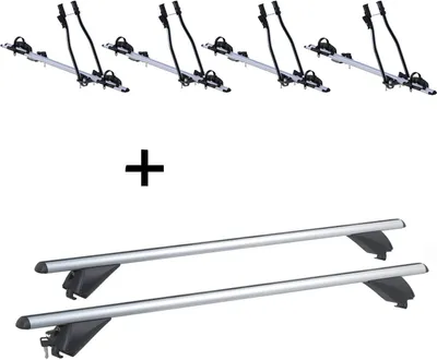 Produktbild von 4xFahrradträger SAGITTAR + Alu Dachträger RB003 kompatibel mit für Skoda Superb Kombi (5Türer) ab 2015