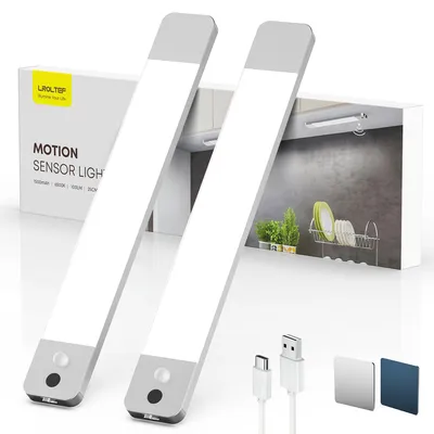 Zdjęcie produktu dla Oświetlenie podszafkowe LED, 25 cm, z czujnikiem ruchu i możliwością regulacji jasności, idealne do kuchni i salonu