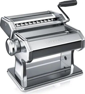 Immagine prodotto di Macchina per pasta Arendo manuale, macchina per pasta, acciaio inox, pressa per pasta, 7 spessori regolabili, attacco duplex per spaghetti, tagliatelle, lasagne - 2mm e 6mm