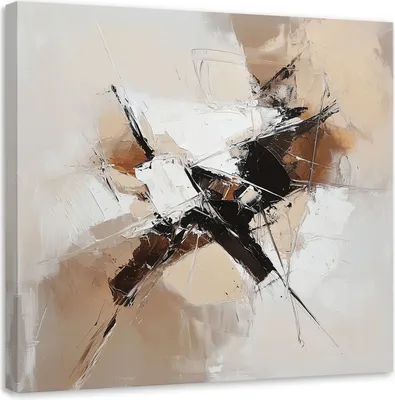 Produktbild von Leinwandbild Abstrakt Beige wie gemalt 60x60 Feeby Beige bild für die wand bereit zum aufhängen