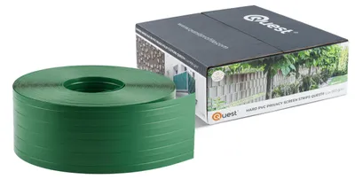 Produktbild von QUEST PVC-Zaunband 10 cm, schmale Leiste für Premium-Paneelzäune, 900 g/m2, Grün RAL 6005