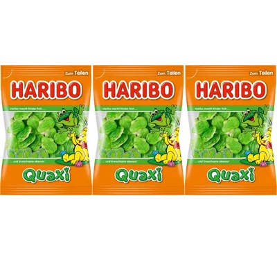 Produktbild von Quaxi-Frosch-Gummibärchen 175 g – Haribo – 3er-Pack