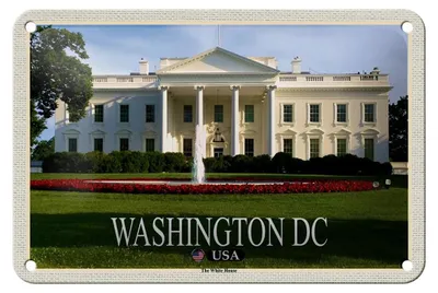 Produktbild von Blechschild Reise 18x12cm Washington DC USA White House Präsident