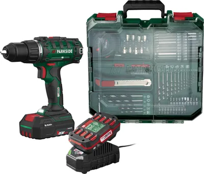 Obrázek produktu pro PARKSIDE® 20 V 2v1 akumulátorová vrtačka se šroubovákem, startovací sada PABS 20 Li I9 s 2 akumulátory a nabíječkou