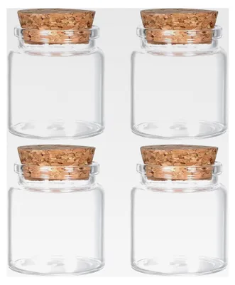 Produktbild von 4 Stück Kleine Gläser mit Deckel 50ml Mini Glasflaschen mit Korken für DIY, Party und Dekoration