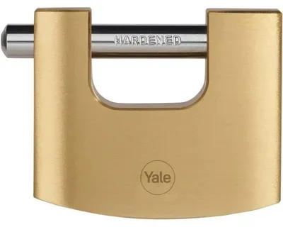Obrázok produktu pre Yale Y114B, štandardný visiaci zámok, Zámok na kľúč, Mosadz, Mosadz, Oceľ, 7 cm