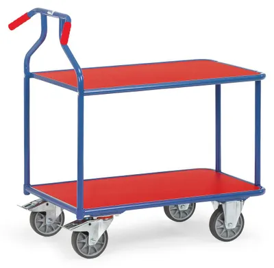 Produktbild von fetra 3601, Stahl, Transportwagen, Blau, Rot, 400 kg, 4 Rad/Räder, 16 cm
