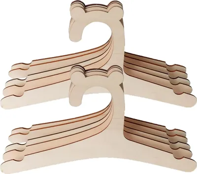 Produktbild von 10 Stück Rutschfeste Kinder Holz Kleiderbügel für Kinderbekleidung