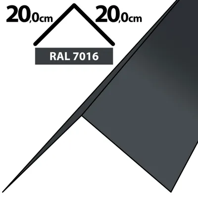 Produktbild von 2m Winkelblech Kantblech Kante Blechwinkel pulverbeschichtetes 0,5mm Zuschnitt 40cm RAL-7016 Graphit