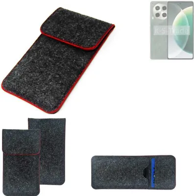 Produktbild von K-S-Trade Handy Schutz Hülle kompatibel mit Tecno Camon 30 4G Schutzhülle Handyhülle Filztasche Pouch Tasche Case Sleeve Filzhülle dunkelgrau