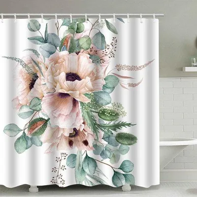Immagine prodotto di Tenda da doccia Unyqoos® 180 x 180 cm – impermeabile, motivo giungla colorato, realizzata in poliestere con rivestimento antimuffa, inclusi 12 ganci