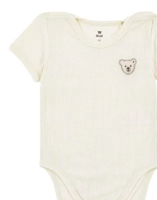 Produktbild von Steiff Body kurzarm EU Größe 50 eggnog, Baby-Body, kurzarm Body-Anzug für Babys,