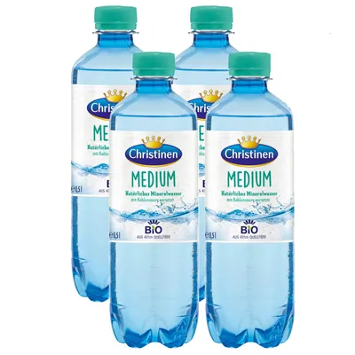 Immagine prodotto di Christinen acqua minerale biologica media naturale 500ml confezione da 4 pezzi