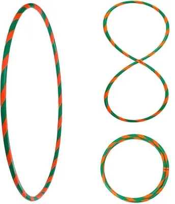 Produktbild von Bunter Hula Hoop Reifen, faltbar, Ø90cm Grün-Orange
