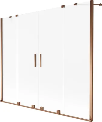 Produktbild von Mexen Velar Duo Badewannen-Faltwand 2-flügelig schiebbar 190 x 150 cm, matt, Roségold - 896-190-000-32-60
