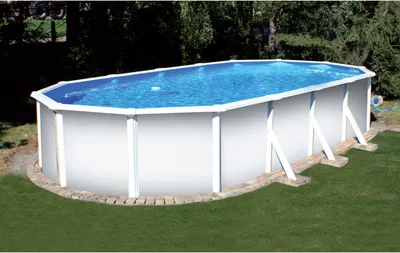 Produktbild von Stahlwandpool ovalform Classic 535x300x120 cm, Stahl 0,4 mm weiß, Folie 0,3 mm blau, overlap