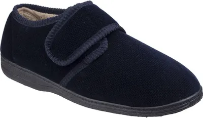 Image de Fleet & Foster Pantoufles pour homme avec velcro FS4502 (42 EU) (Bleu marine)
