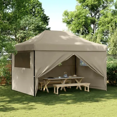 Produktbild von Möbel Partyzelt Faltbar Pop-Up mit 4 Seitenteilen Taupe - Pavillon 4005026