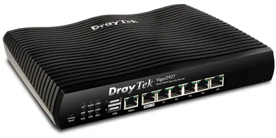 Produktbild von DrayTek Vigor2927, Ethernet-WAN, Gigabit Ethernet, DSL-WAN, Schwarz