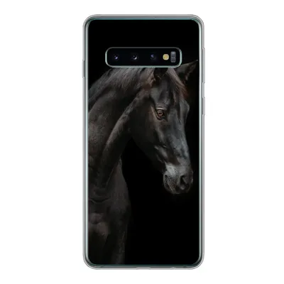 Produktbild von MuchoWow® Handyhülle Schutzhülle Hülle für Samsung Galaxy S10 Pferd - Tier - Schwarz Silikon Softcase Handy Hülle - Handytasche