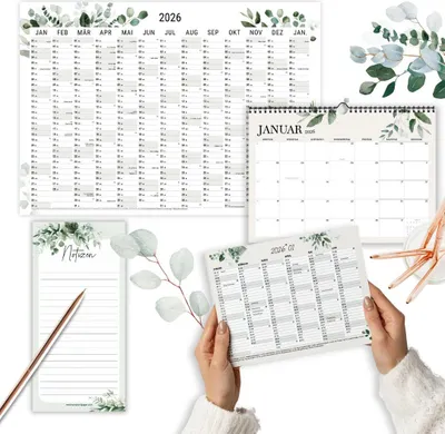 Produktbild von heaven+paper® heaven+paper® Kalender Set 2026 Greenery XL 5-teilig