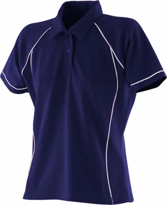Produktbild von Finden+Hales LV371 | Ladies Piped Performance Damen Poloshirt - Farbe: Navy/White - Größe: XXL