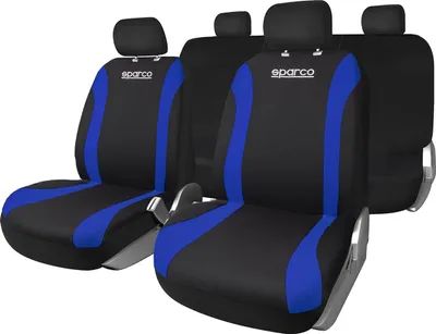Obrázek produktu pro SPARCO Potahy sedadel Potahy autosedaček univerzální černé modré 9 ks sada