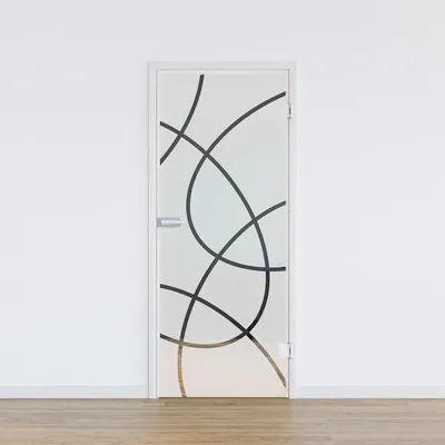 Produktbild von Pertura Glastür Komplettset Glera Loop 03 584x1972x8 mm Rechts inkl. Beschlag Jonte Studio Business unverschließbar