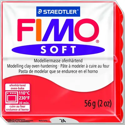Produktbild von Modelliermasse Fimo soft 56g indischrot Packung mit 10 Stück
