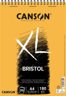 Obrázok produktu pre Canson - Bristolský papier XL Bristol 50 listov 180 g A4 extra biely | 5 kusov