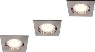 Produktbild von Globo Pittsburgh Einbauleuchte Aluminium Nickel matt, 3xGU10 LED; 12341-3