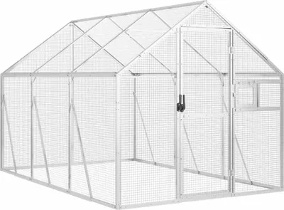 Image de vidaXL Volière argentée 1,79x3x1,85 m aluminium
