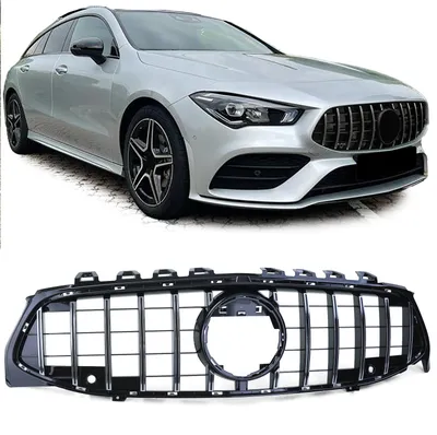 Sport Kühlergrill Schwarz Glanz Chrom passt für Mercedes CLA X118 2019- mit PDC – Produktansicht