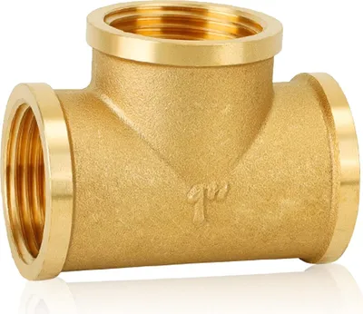 Produktbild von T-Stück 90° G1 Zoll IG Messing, Messing T-Stück G1 Zoll (Durchmesser 30,5 mm) IG/Innengewinde/Innengewinde DN25, Abzweigverteilerstück Innengewinde, geeignet für Trinkwasser, Messingverschraubung