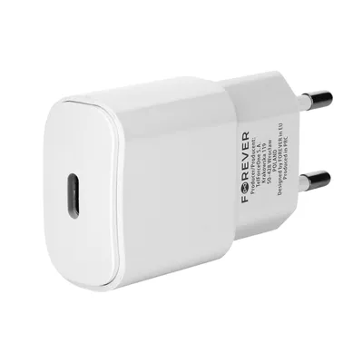 Produktbild von Forever PD QC TC-01 Wandladegerät 1x USB-C 20W Handy-Ladegeräte Weiß