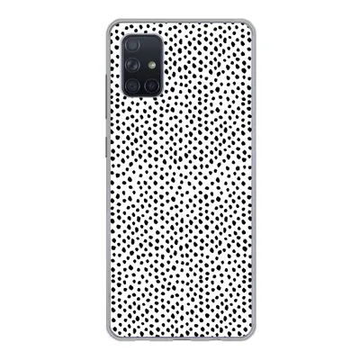 Produktbild von MuchoWow® Handyhülle Schutzhülle Hülle für Samsung Galaxy A71 Polka dots - Schwarz - Weiß Silikon Softcase Handy Hülle - Kartenbesitzer