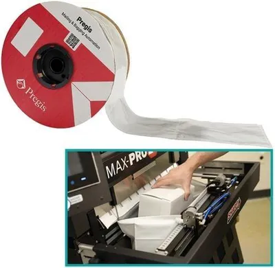 Image de Film tubulaire pour systèmes de sachets en chaîne, dimensions 200x250mm, longueur 313m, LDPE/carton.