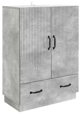 Image de Buffet vidaXL gris béton 66 x 34,5 x 92 cm en aggloméré