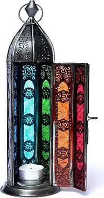 Produktbild von Orientalischer Kerzenhalter 7 Chakren -- 8.5x30 cm
