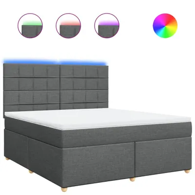 Produktbild von vidaXL Boxspringbett mit Matratze Dunkelgrau 180x200 cm Stoff